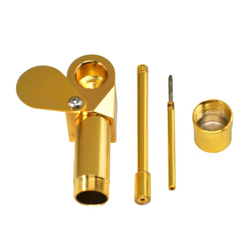 Brass tobacco smoking pipe - tobacco,
