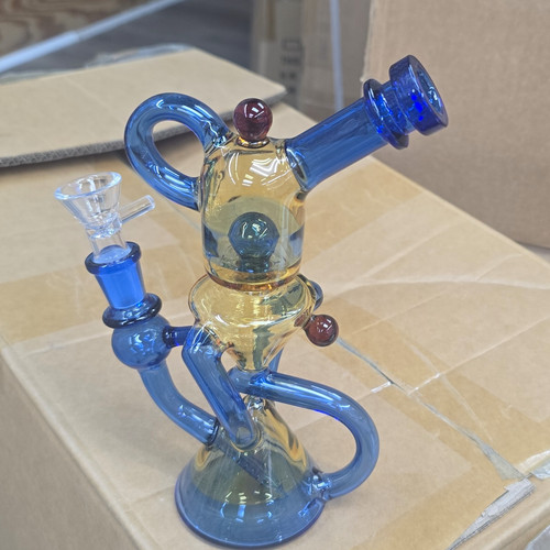 Blue yellow glass tobacco - &,