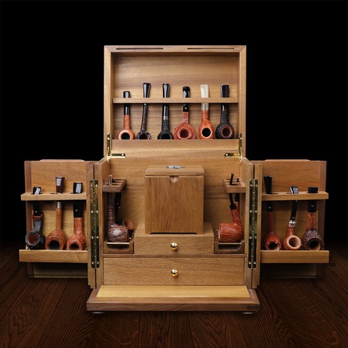 Wooden smoking pipe cabinet - wooden,