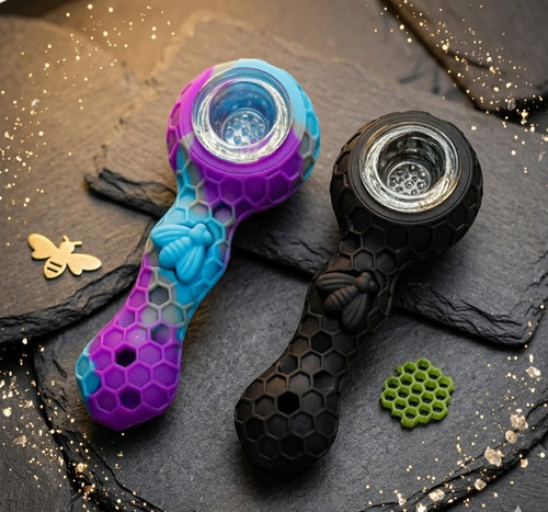 2pc silicone smoking pipe - smoking, 4.3"