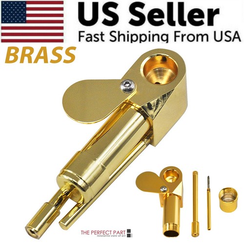 Brass tobacco smoking pipe - smoking,