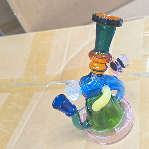 Multicolor glass tobacco pipe - multicolor,