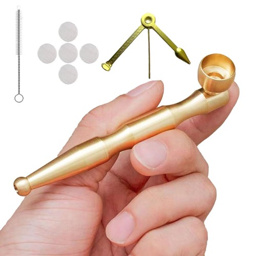 Compact metal tobacco pipe set - compact,